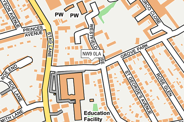 NW9 0LA map - OS OpenMap – Local (Ordnance Survey)