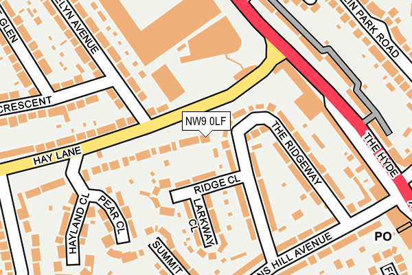 NW9 0LF map - OS OpenMap – Local (Ordnance Survey)