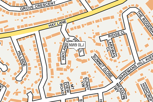 NW9 0LJ map - OS OpenMap – Local (Ordnance Survey)