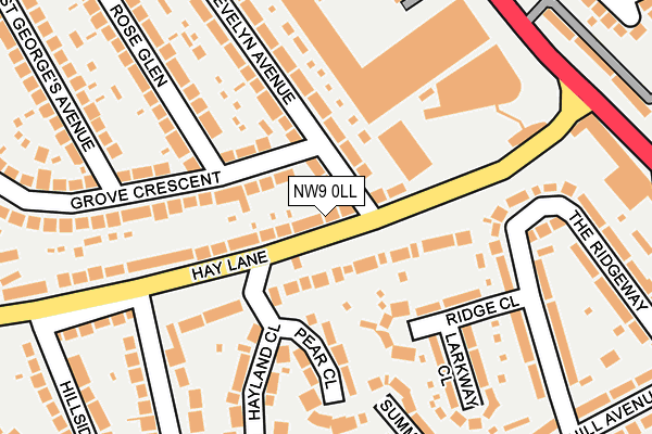 NW9 0LL map - OS OpenMap – Local (Ordnance Survey)