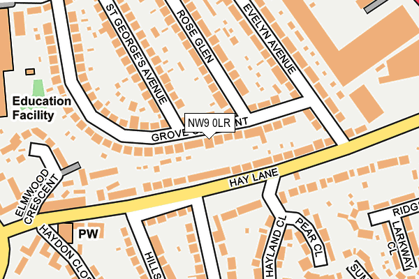 NW9 0LR map - OS OpenMap – Local (Ordnance Survey)