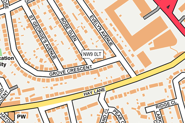 NW9 0LT map - OS OpenMap – Local (Ordnance Survey)
