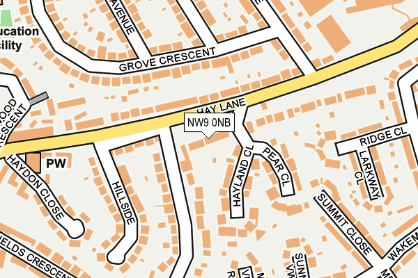 NW9 0NB map - OS OpenMap – Local (Ordnance Survey)