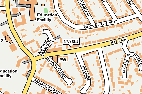 NW9 0NJ map - OS OpenMap – Local (Ordnance Survey)