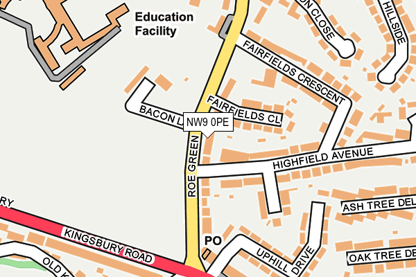 NW9 0PE map - OS OpenMap – Local (Ordnance Survey)