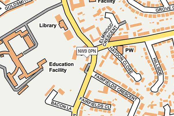 NW9 0PN map - OS OpenMap – Local (Ordnance Survey)