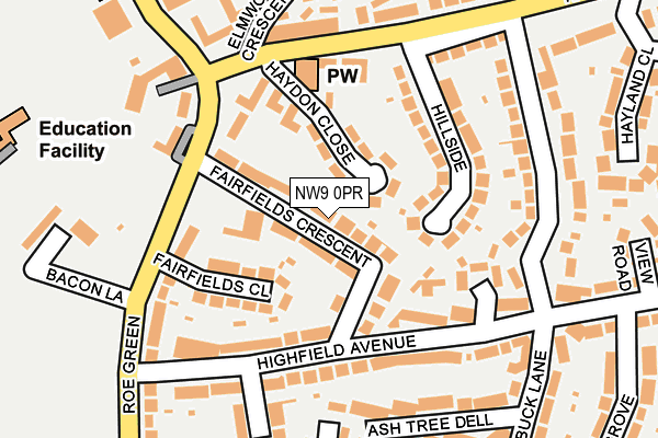 NW9 0PR map - OS OpenMap – Local (Ordnance Survey)