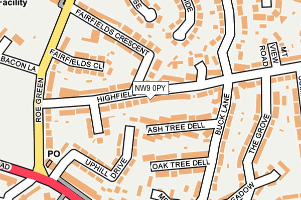 NW9 0PY map - OS OpenMap – Local (Ordnance Survey)
