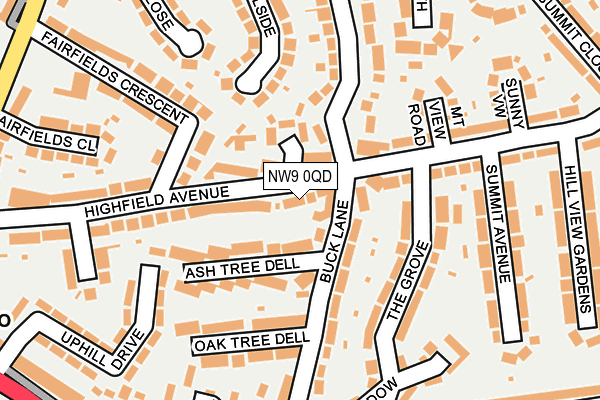 NW9 0QD map - OS OpenMap – Local (Ordnance Survey)