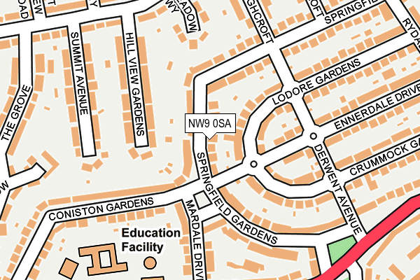 NW9 0SA map - OS OpenMap – Local (Ordnance Survey)