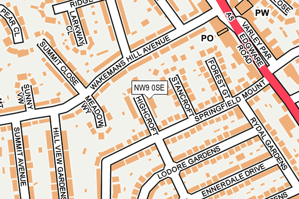 NW9 0SE map - OS OpenMap – Local (Ordnance Survey)