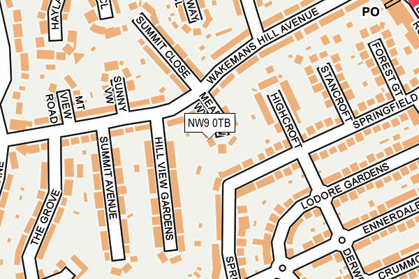 NW9 0TB map - OS OpenMap – Local (Ordnance Survey)