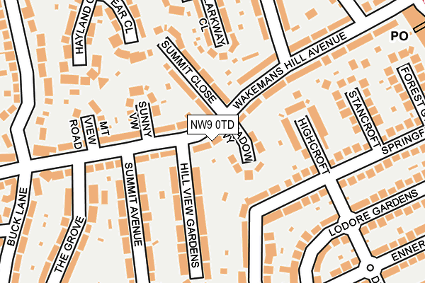 NW9 0TD map - OS OpenMap – Local (Ordnance Survey)