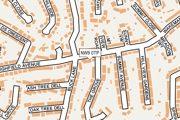 NW9 0TP map - OS OpenMap – Local (Ordnance Survey)