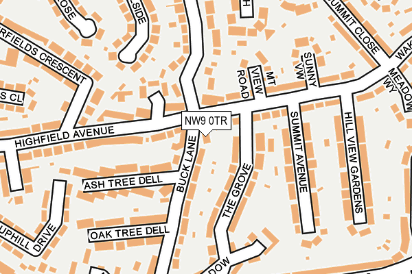 NW9 0TR map - OS OpenMap – Local (Ordnance Survey)