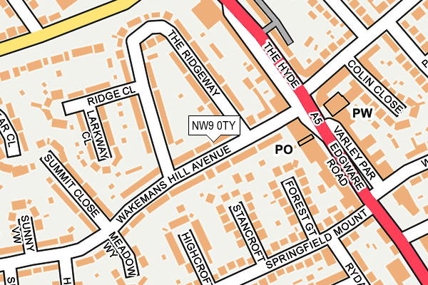 NW9 0TY map - OS OpenMap – Local (Ordnance Survey)