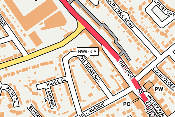 NW9 0UA map - OS OpenMap – Local (Ordnance Survey)