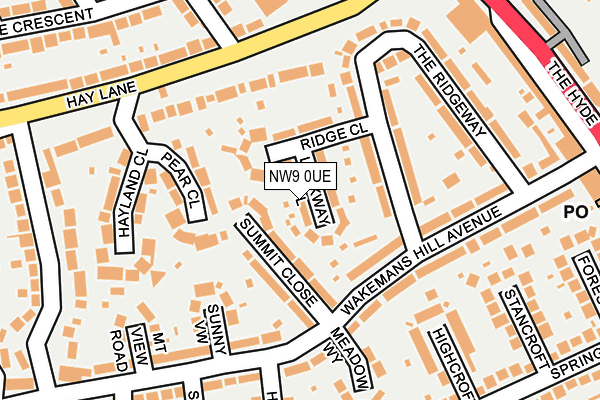 NW9 0UE map - OS OpenMap – Local (Ordnance Survey)