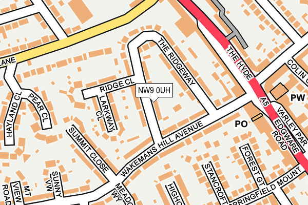 NW9 0UH map - OS OpenMap – Local (Ordnance Survey)