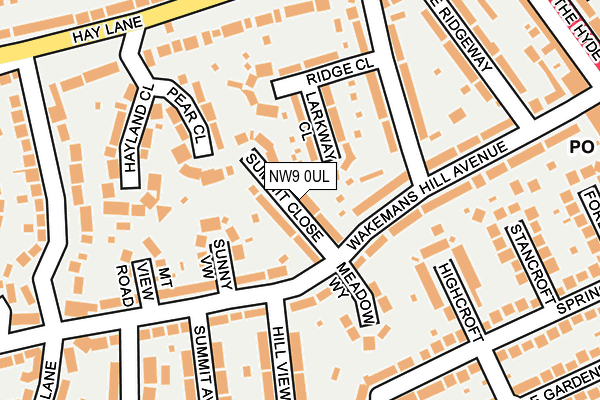 NW9 0UL map - OS OpenMap – Local (Ordnance Survey)