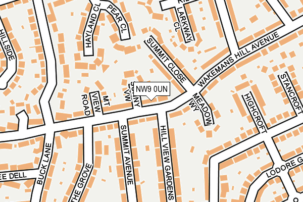 NW9 0UN map - OS OpenMap – Local (Ordnance Survey)