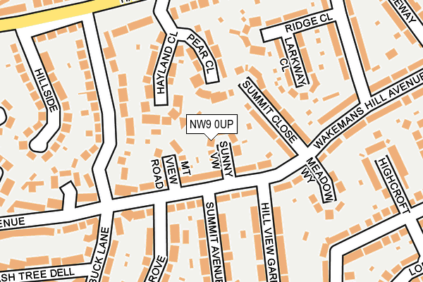 NW9 0UP map - OS OpenMap – Local (Ordnance Survey)