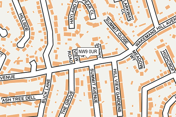 NW9 0UR map - OS OpenMap – Local (Ordnance Survey)