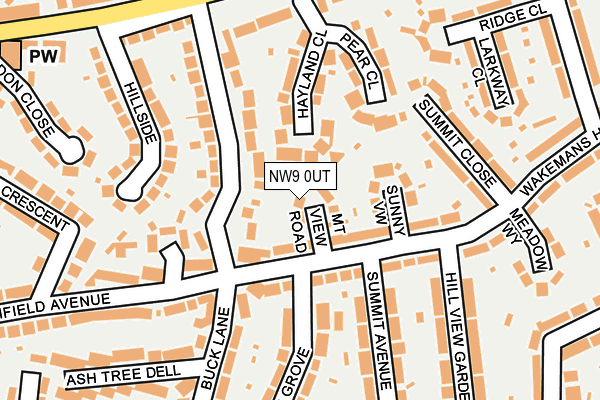 NW9 0UT map - OS OpenMap – Local (Ordnance Survey)