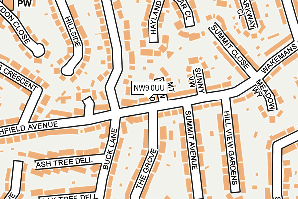 NW9 0UU map - OS OpenMap – Local (Ordnance Survey)
