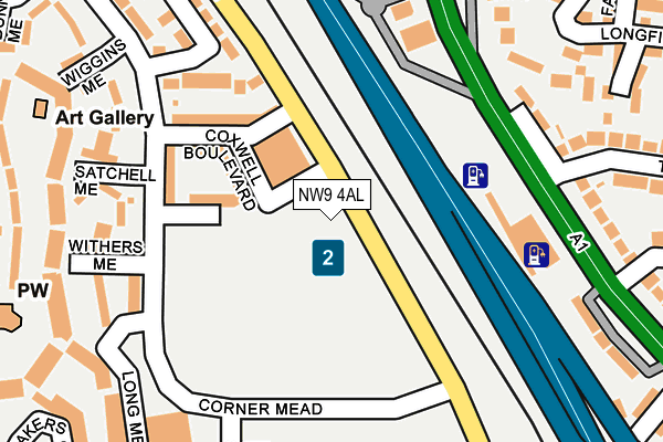 NW9 4AL map - OS OpenMap – Local (Ordnance Survey)