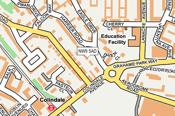 NW9 5AD map - OS OpenMap – Local (Ordnance Survey)