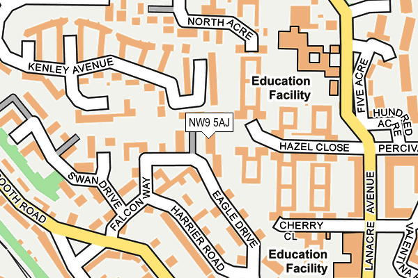 NW9 5AJ map - OS OpenMap – Local (Ordnance Survey)