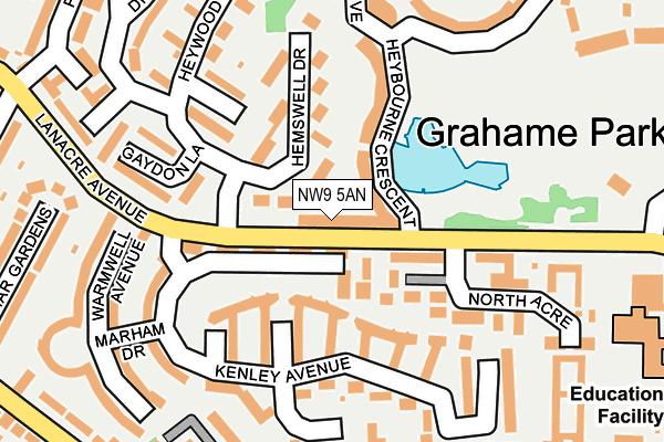 NW9 5AN map - OS OpenMap – Local (Ordnance Survey)