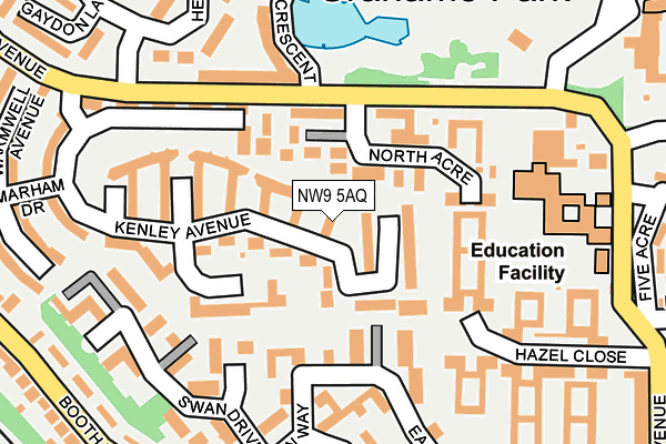 NW9 5AQ map - OS OpenMap – Local (Ordnance Survey)