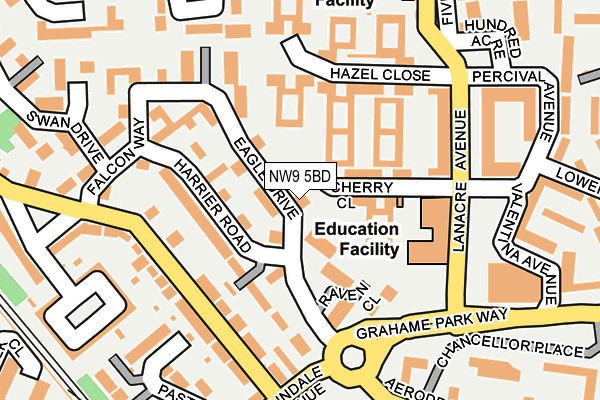 NW9 5BD map - OS OpenMap – Local (Ordnance Survey)