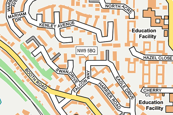 NW9 5BQ map - OS OpenMap – Local (Ordnance Survey)