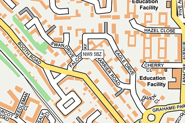 NW9 5BZ map - OS OpenMap – Local (Ordnance Survey)