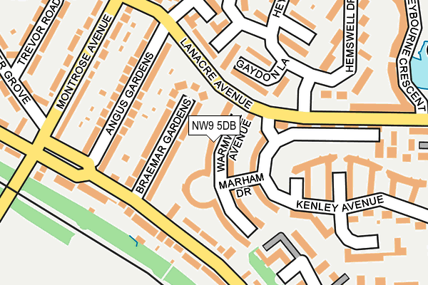 NW9 5DB map - OS OpenMap – Local (Ordnance Survey)