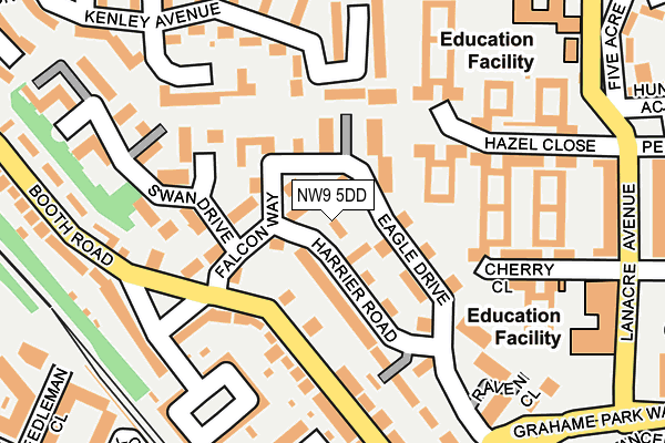 NW9 5DD map - OS OpenMap – Local (Ordnance Survey)