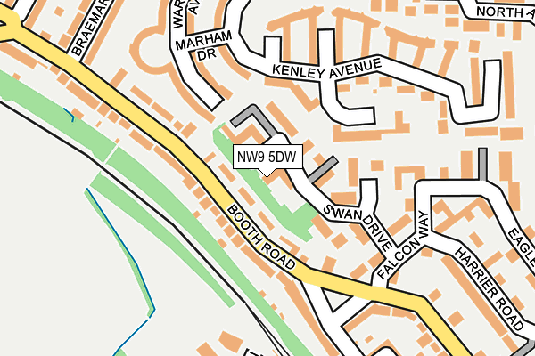 NW9 5DW map - OS OpenMap – Local (Ordnance Survey)