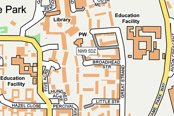 NW9 5DZ map - OS OpenMap – Local (Ordnance Survey)