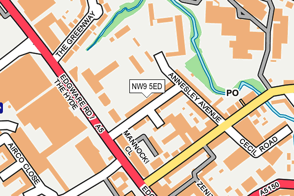 NW9 5ED map - OS OpenMap – Local (Ordnance Survey)