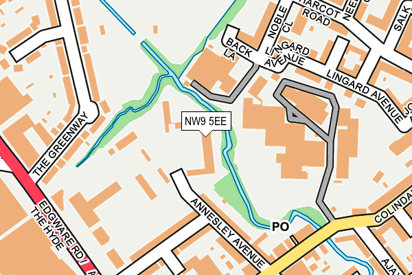 NW9 5EE map - OS OpenMap – Local (Ordnance Survey)