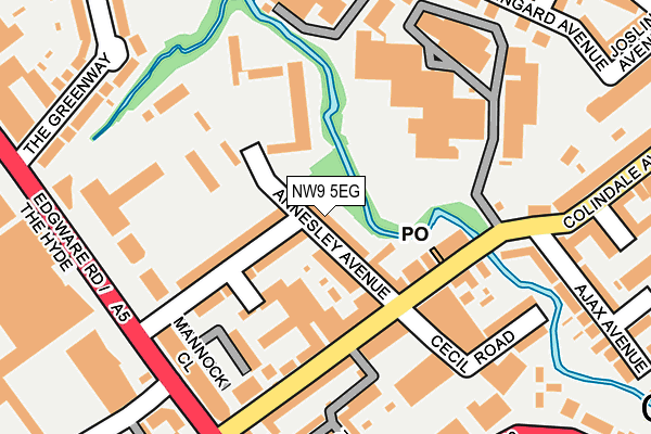 NW9 5EG map - OS OpenMap – Local (Ordnance Survey)