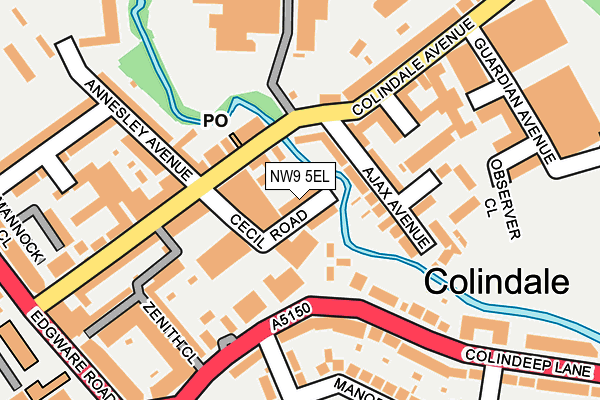 NW9 5EL map - OS OpenMap – Local (Ordnance Survey)