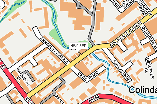 NW9 5EP map - OS OpenMap – Local (Ordnance Survey)