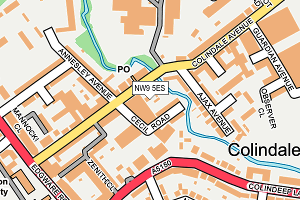 NW9 5ES map - OS OpenMap – Local (Ordnance Survey)