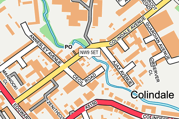 NW9 5ET map - OS OpenMap – Local (Ordnance Survey)