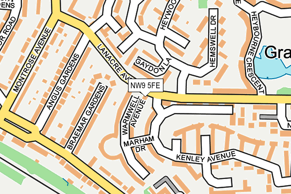 NW9 5FE map - OS OpenMap – Local (Ordnance Survey)