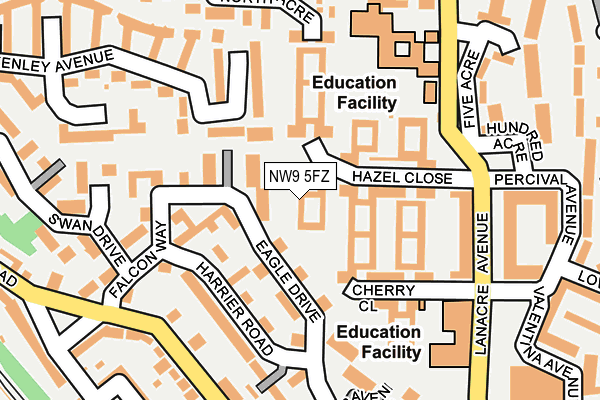 NW9 5FZ map - OS OpenMap – Local (Ordnance Survey)